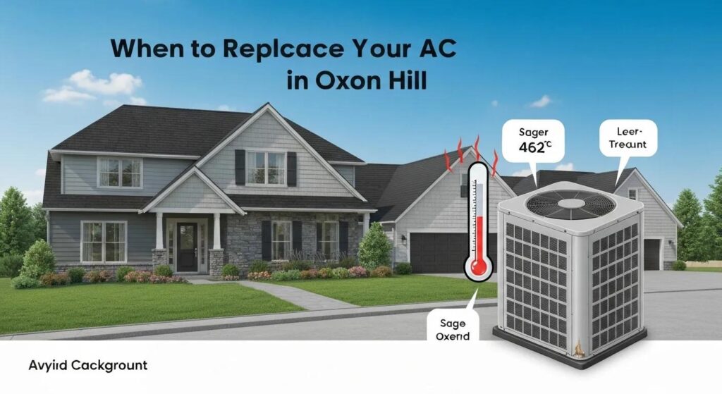 AC Replacement in Oxon Hill: Home with a broken, overheated air conditioner. Time to replace your AC unit in the DMV area.