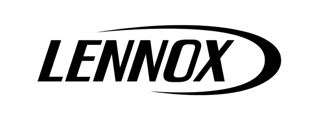 Black Lennox logo, HVAC equipment supplier, known for quality and innovation. Lennox is a trusted name in heating and cooling solutions.
