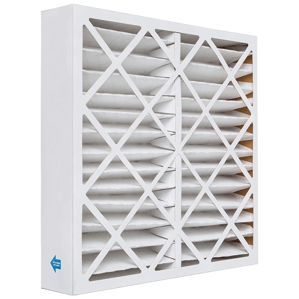 Close up of a pleated air filter, essential for maintaining Indoor Air Quality in DC homes and offices. The filter's design traps dust.