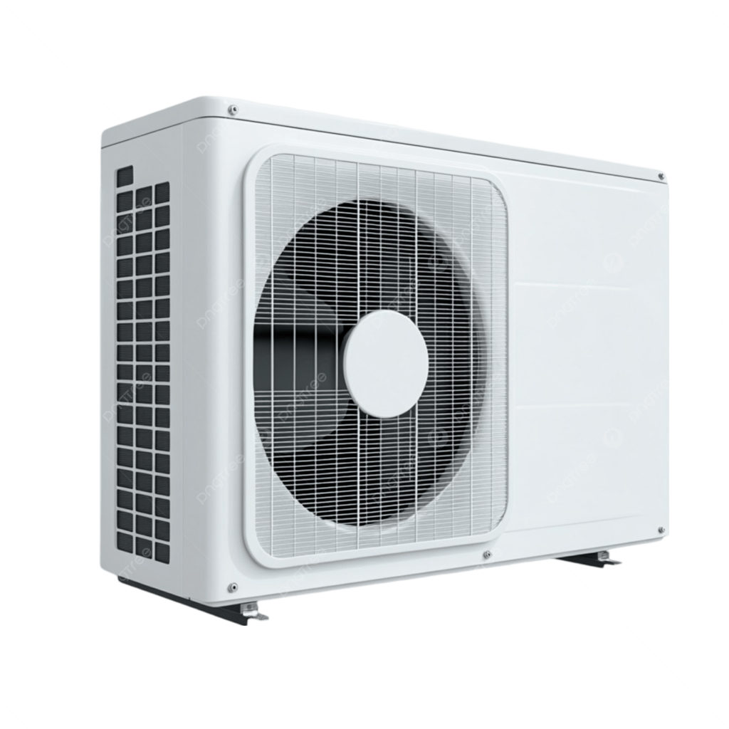 A white Commercial HVAC DC unit with a safety grill. Ideal for  DC businesses seeking efficient air conditioning solutions.