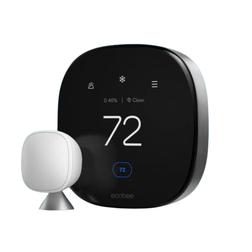 Smart thermostat with room sensor showing 72 degrees, ideal for energy efficiency in your DC home with programmable settings and control.