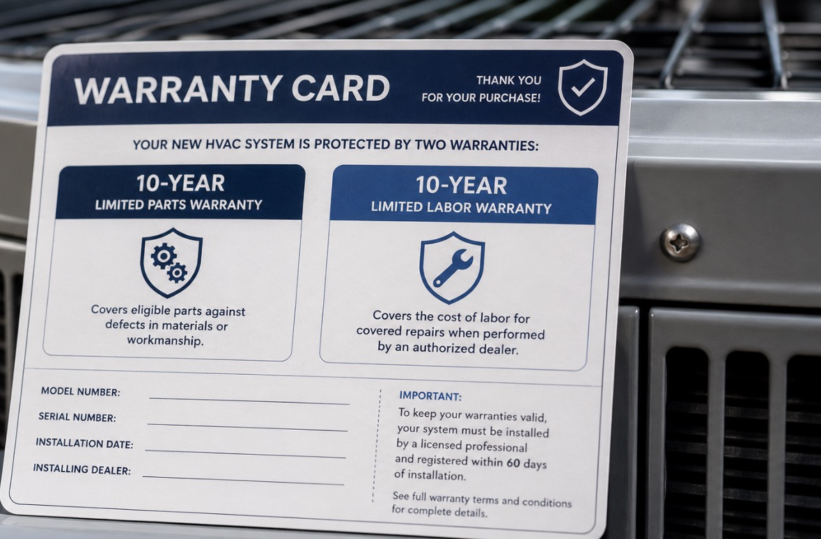 What Does a 10-Year Warranty Cover on a New AC System in DC?